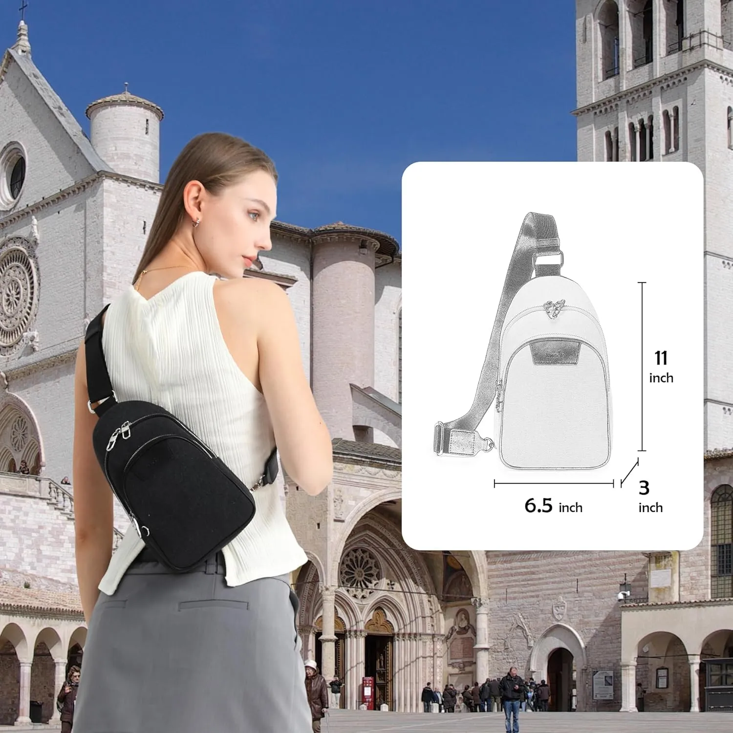Haytijoe Crossbody Bags for Women Leather Sling Bag Anti-theft Cross Body Bag Travel Sling Purse Chest Bags Fanny Packs