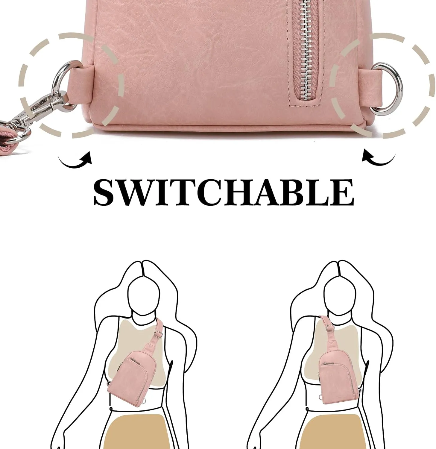 Haytijoe RFID Blocking Crossbody Bags for Women Travel Small Sling Bag Leather Cross Body Bag for Woman Fanny Packs Chest Bag