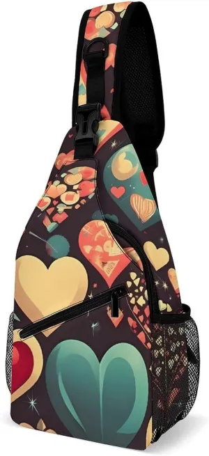 Heart Crush Flower Sling Bag Crossbody Bags Cross Body Bag Fanny Packs Chest Bags Sling Purses for Travel
