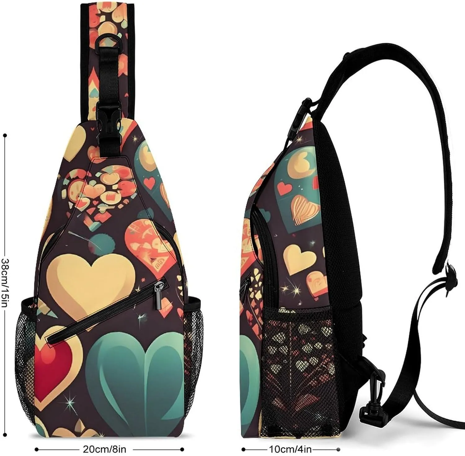 Heart Crush Flower Sling Bag Crossbody Bags Cross Body Bag Fanny Packs Chest Bags Sling Purses for Travel