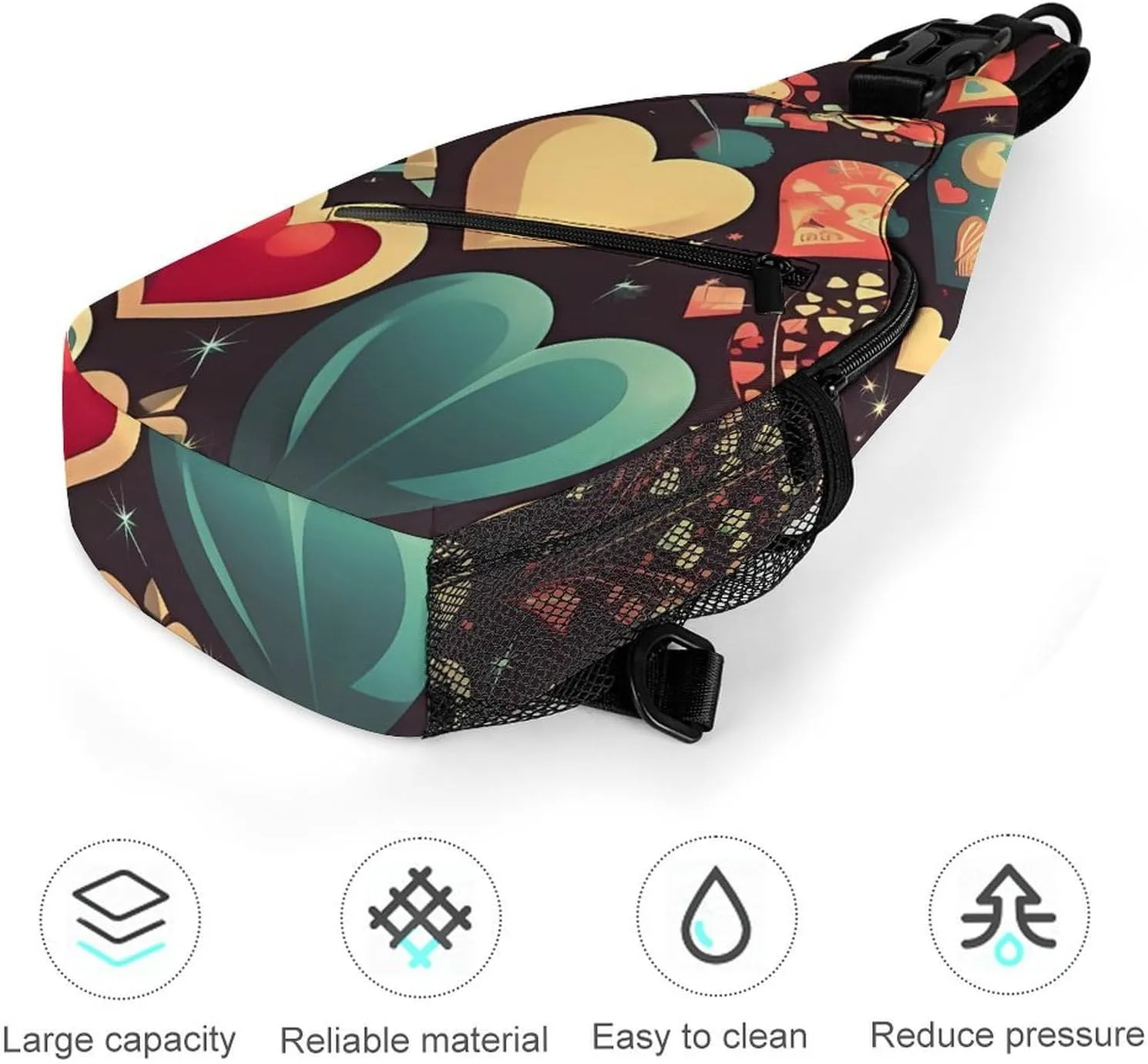 Heart Crush Flower Sling Bag Crossbody Bags Cross Body Bag Fanny Packs Chest Bags Sling Purses for Travel