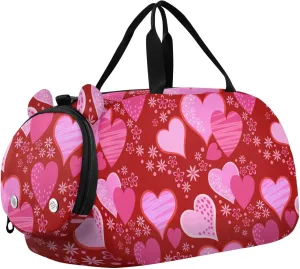 Heart Seamless Pattern Duffel Bags for Boys Small Gym Bags for Teens Dance Bag for Girls
