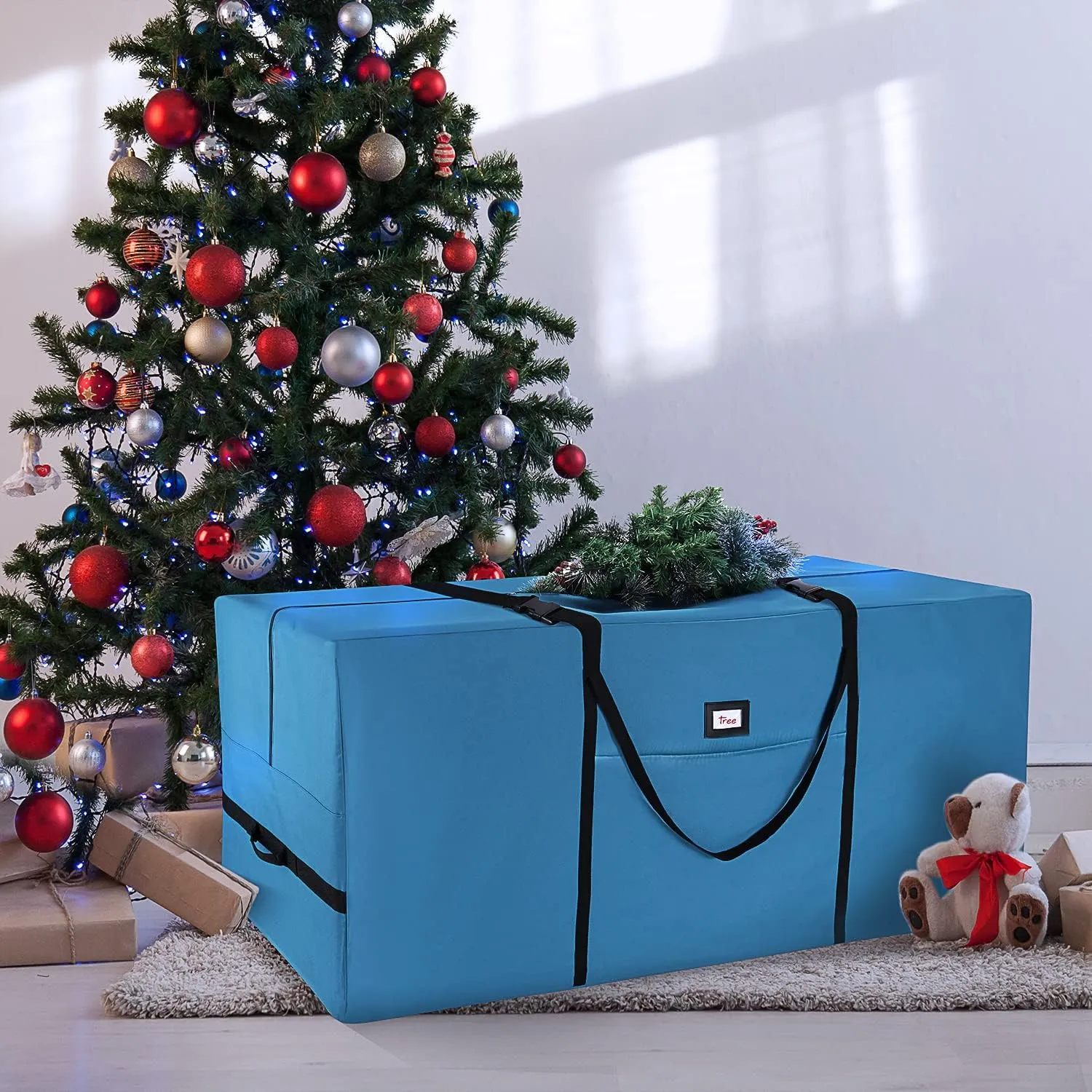 Hearth & Harbor Christmas Tree Storage Bag – Waterproof Christmas Tree Storage Box – Waterproof Christmas Tree Bag With Reinforced Handles & Dual Zipper – 600D Oxford – 7.5 ft. & 9 ft. – Pack of 2
