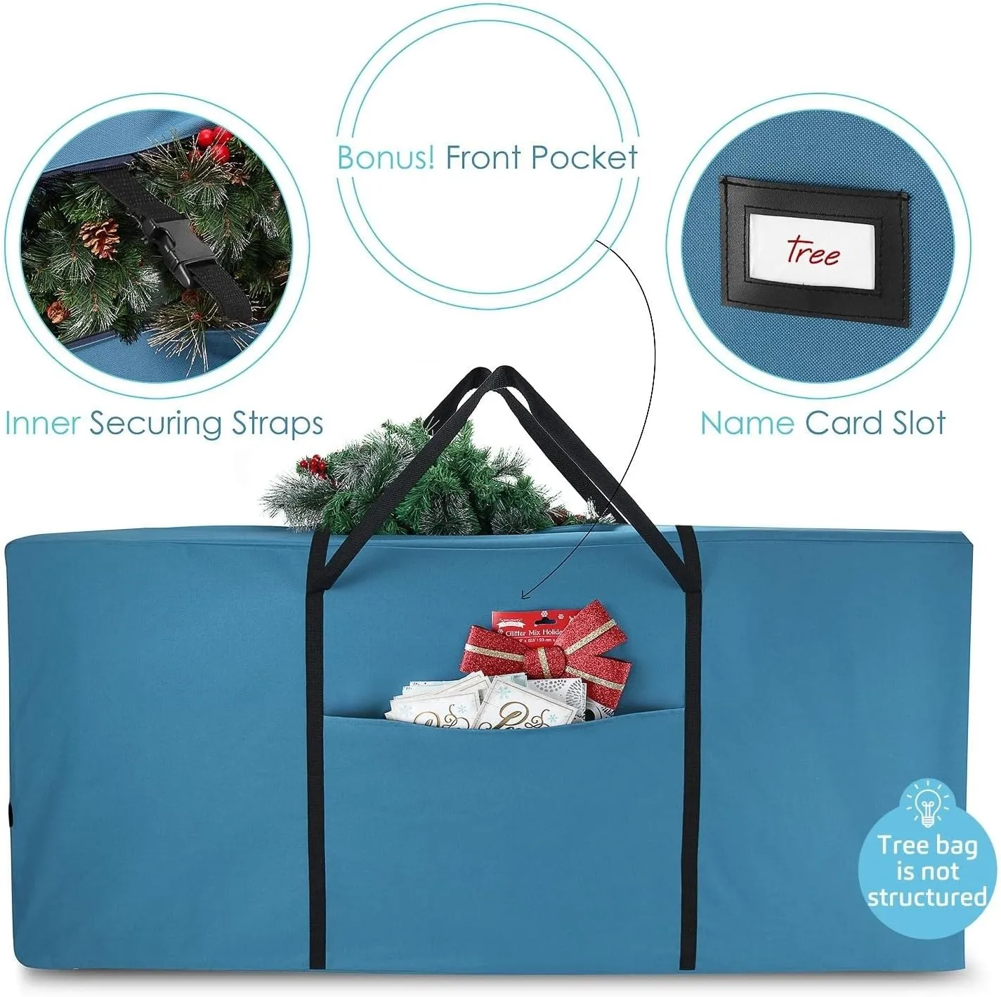 Hearth & Harbor Christmas Tree Storage Bag – Waterproof Christmas Tree Storage Box – Waterproof Christmas Tree Bag With Reinforced Handles & Dual Zipper – 600D Oxford – 7.5 ft. & 9 ft. – Pack of 2