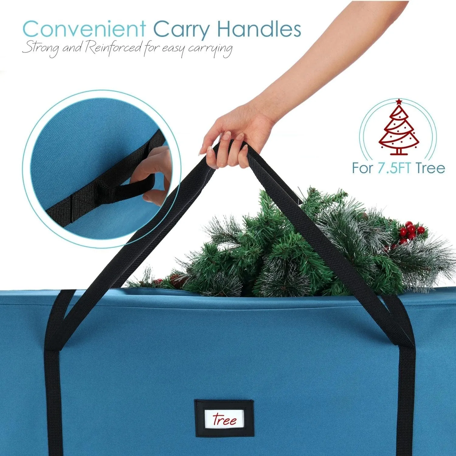 Hearth & Harbor Christmas Tree Storage Bag – Waterproof Christmas Tree Storage Box – Waterproof Christmas Tree Bag With Reinforced Handles & Dual Zipper – 600D Oxford – 7.5 ft. & 9 ft. – Pack of 2