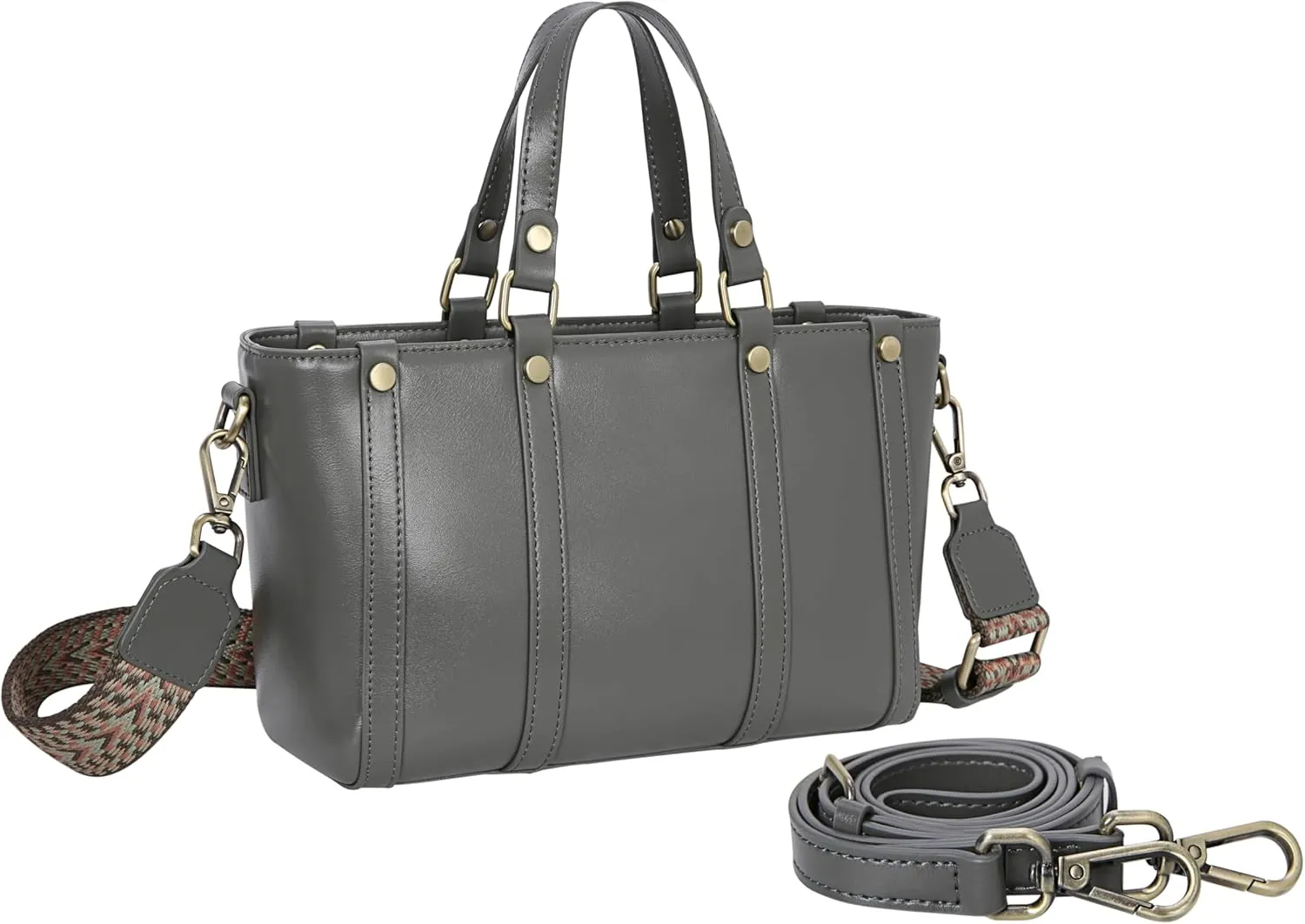 HESHE Genuine Leather Handbags for Women Satchel Bag Tote Purse Designer Crossbody Bags with Two Adjustable Straps