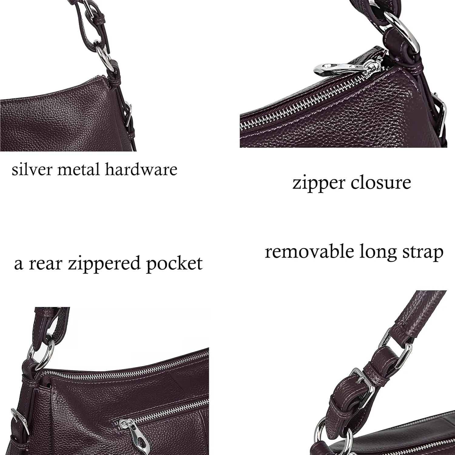 HESHE Leather Purses and Handbags Hobo Shoulder Bags Tote Bag Crossbody Purse Ladies Designer Satchel Bags