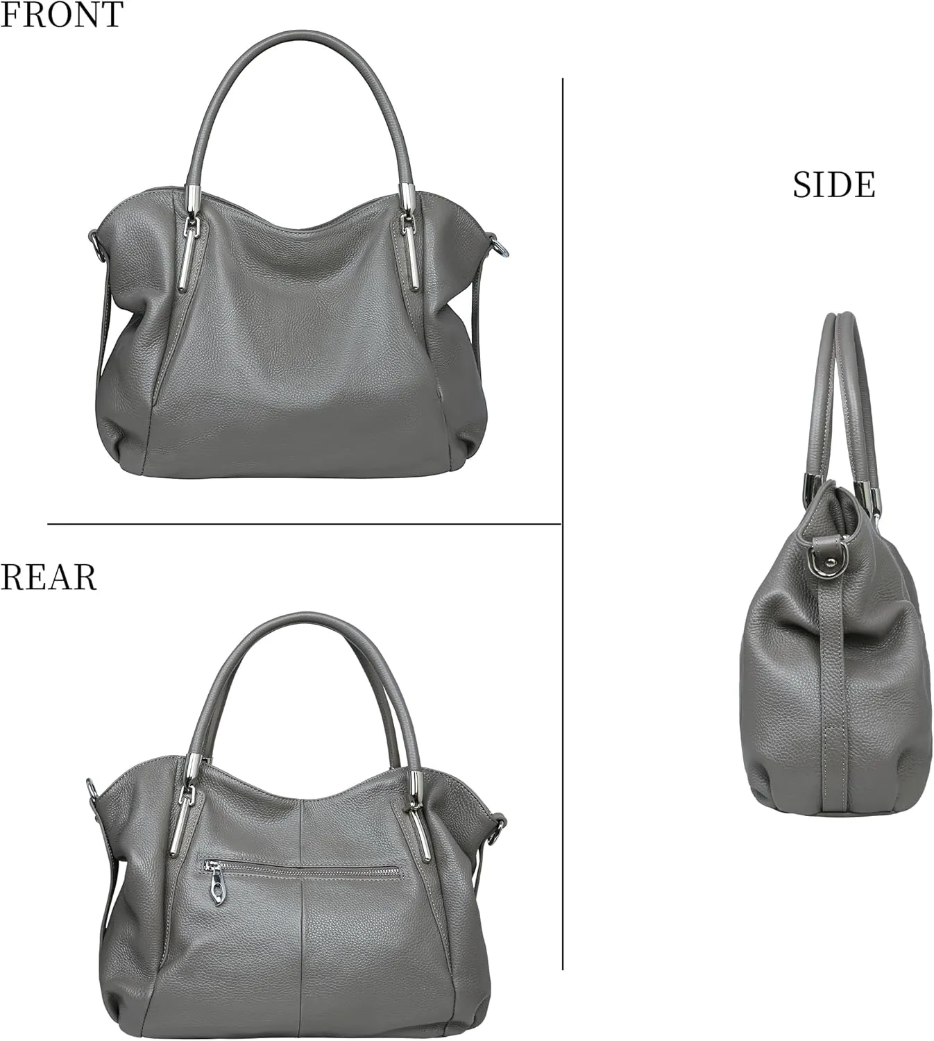 HESHE Leather Purses for Women Designer Handbags Hobo Crossbody Shoulder Bag Satchel Handbag Work Tote Bags