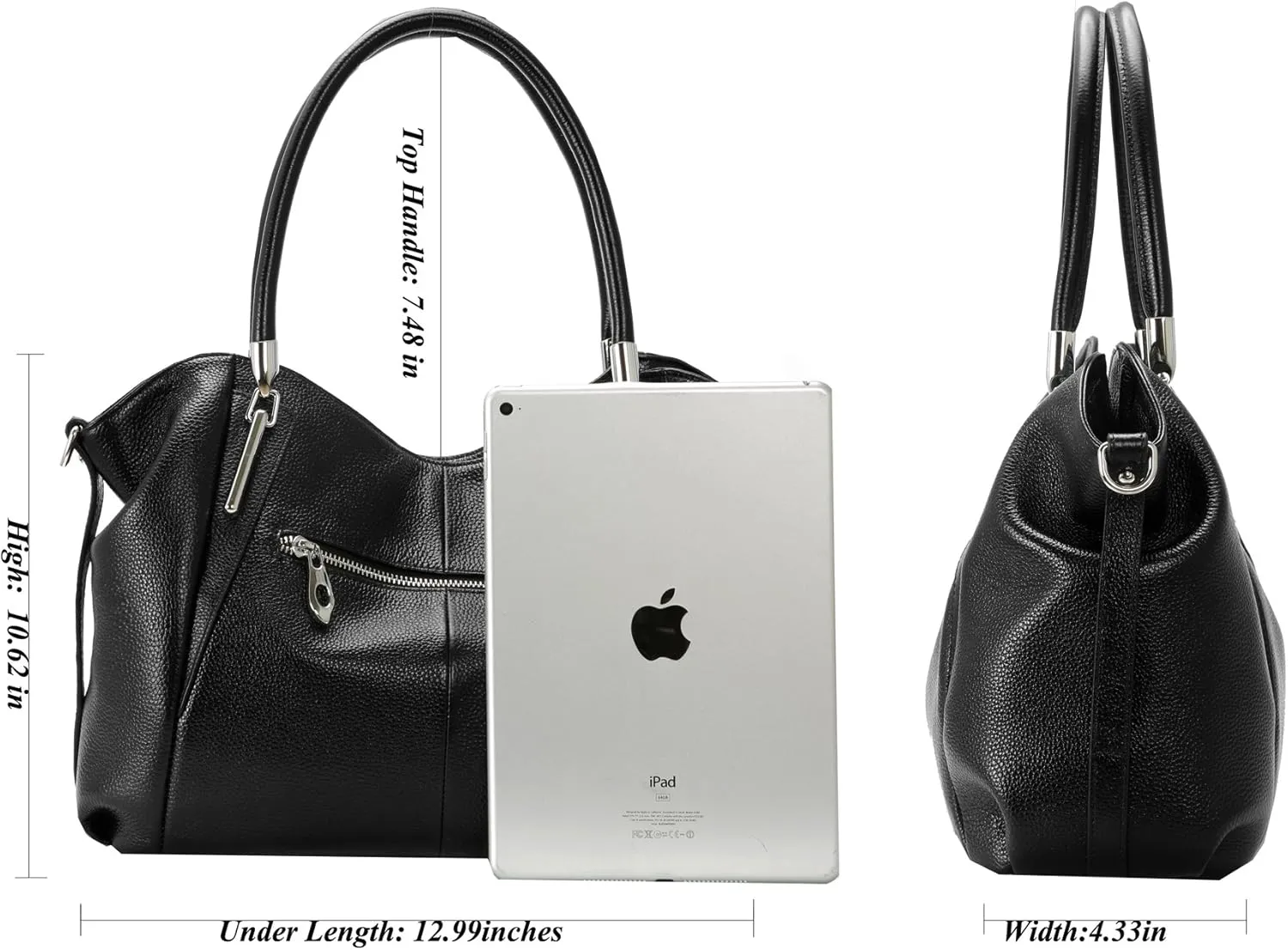HESHE Leather Purses for Women Designer Handbags Hobo Crossbody Shoulder Bag Satchel Handbag Work Tote Bags