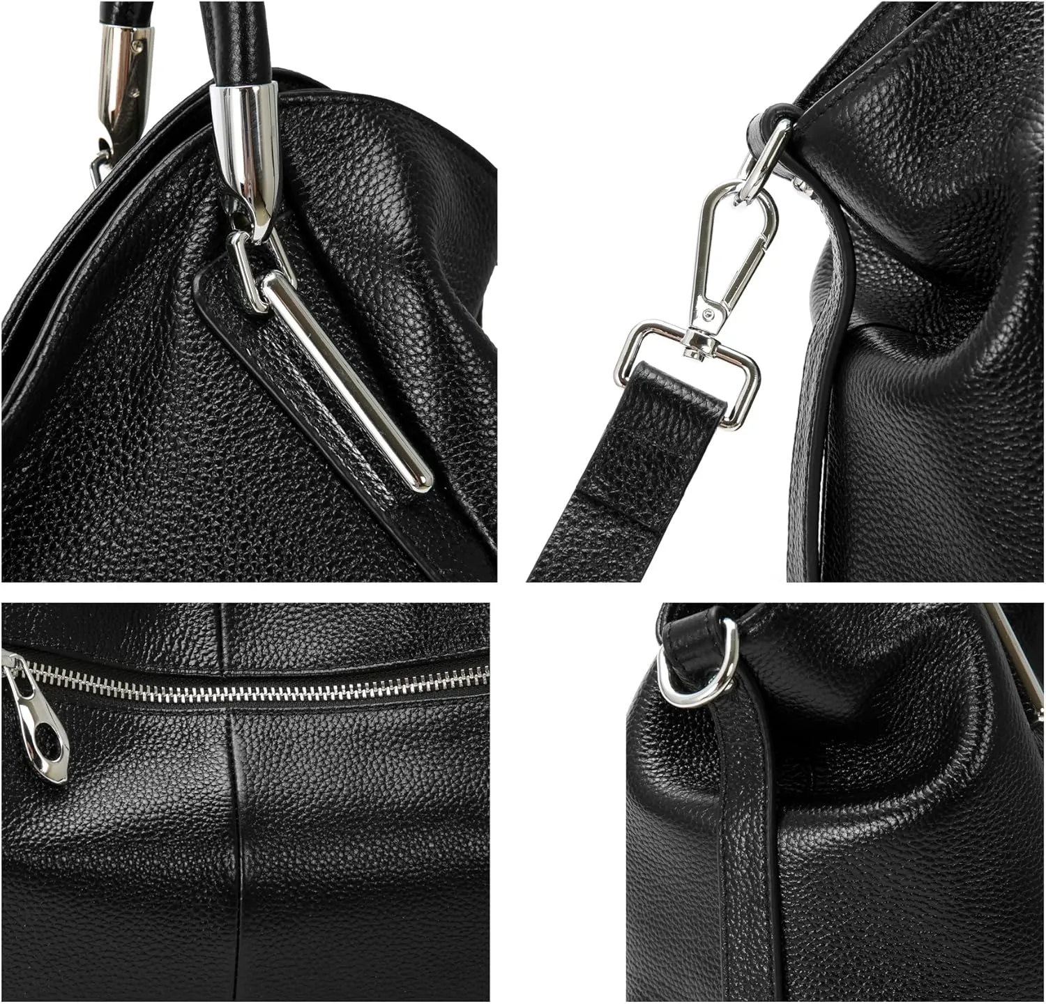 HESHE Leather Purses for Women Designer Handbags Hobo Crossbody Shoulder Bag Satchel Handbag Work Tote Bags