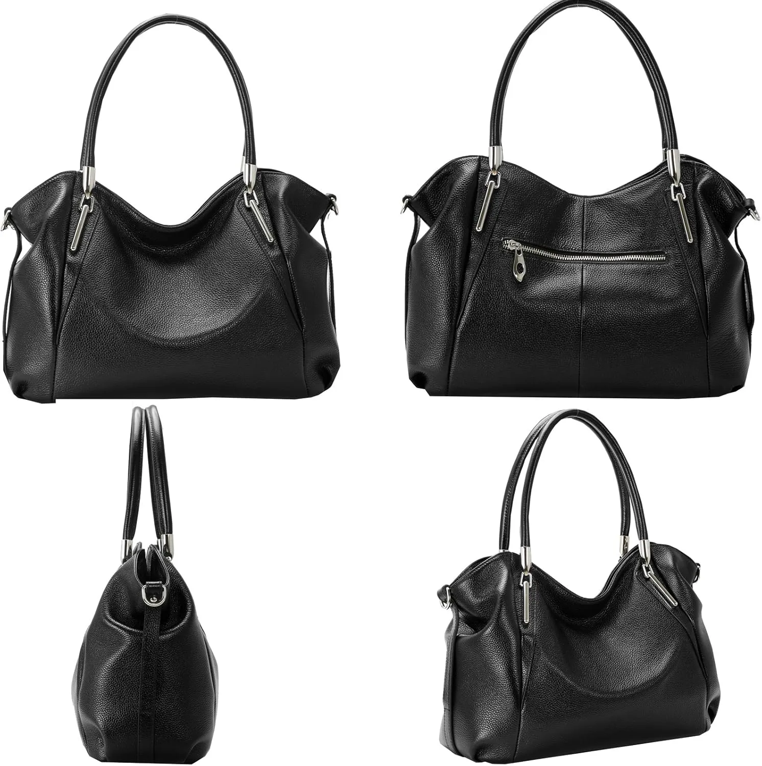 HESHE Leather Purses for Women Designer Handbags Hobo Crossbody Shoulder Bag Satchel Handbag Work Tote Bags