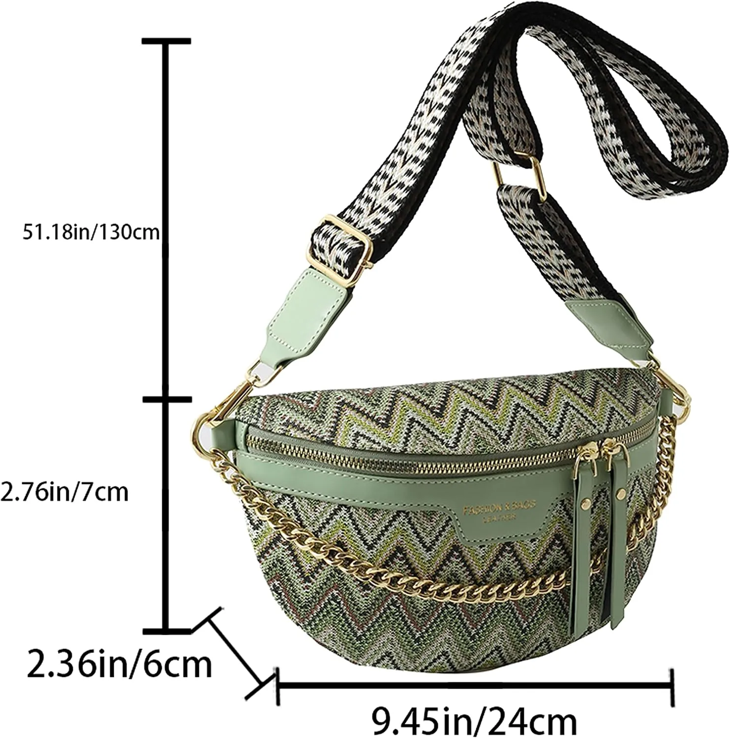 HIGHGO Crossbody Bags for Women,Fashion Sling Purse Shoulder Bag Fanny Pack Leather Women Chest Bag for Travel