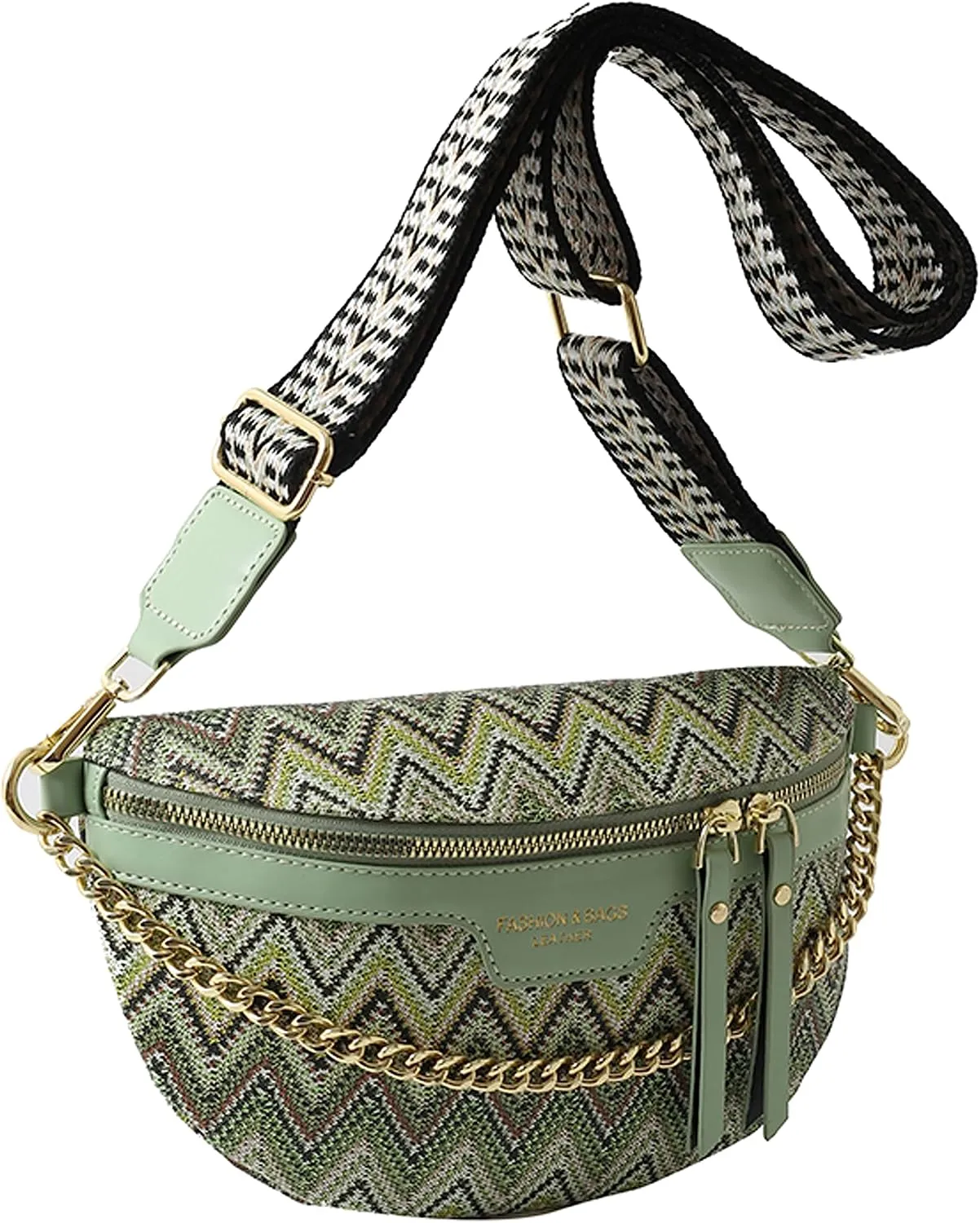 HIGHGO Crossbody Bags for Women,Fashion Sling Purse Shoulder Bag Fanny Pack Leather Women Chest Bag for Travel