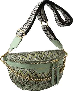HIGHGO Crossbody Bags for Women,Fashion Sling Purse Shoulder Bag Fanny Pack Leather Women Chest Bag for Travel