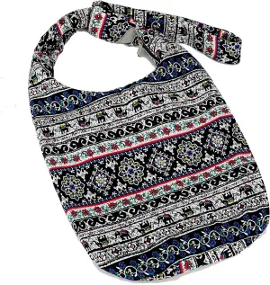 Hippie Crossbody Bag Thai Top Zip Hobo Sling Bag Handmade Hipster Messenger Bag