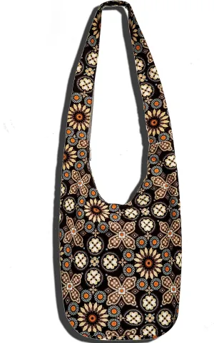 Hippie Crossbody Bag Thai Top Zip Hobo Sling Bag Handmade Hipster Messenger Bag