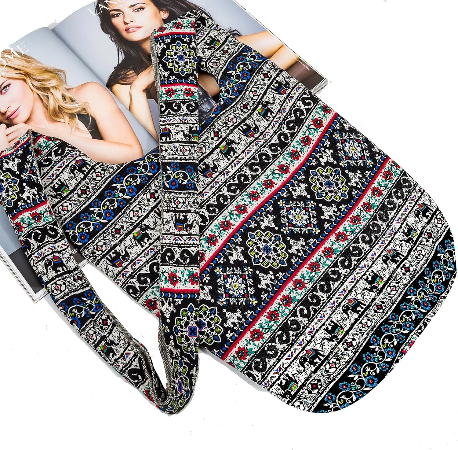 Hippie Crossbody Bag Thai Top Zip Hobo Sling Bag Handmade Hipster Messenger Bag