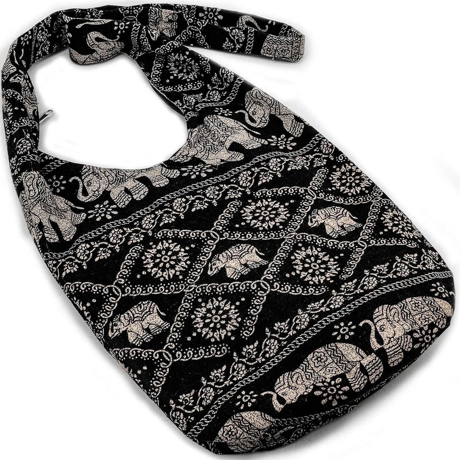 Hippie Crossbody Bag Thai Top Zip Hobo Sling Bag Handmade Hipster Messenger Bag