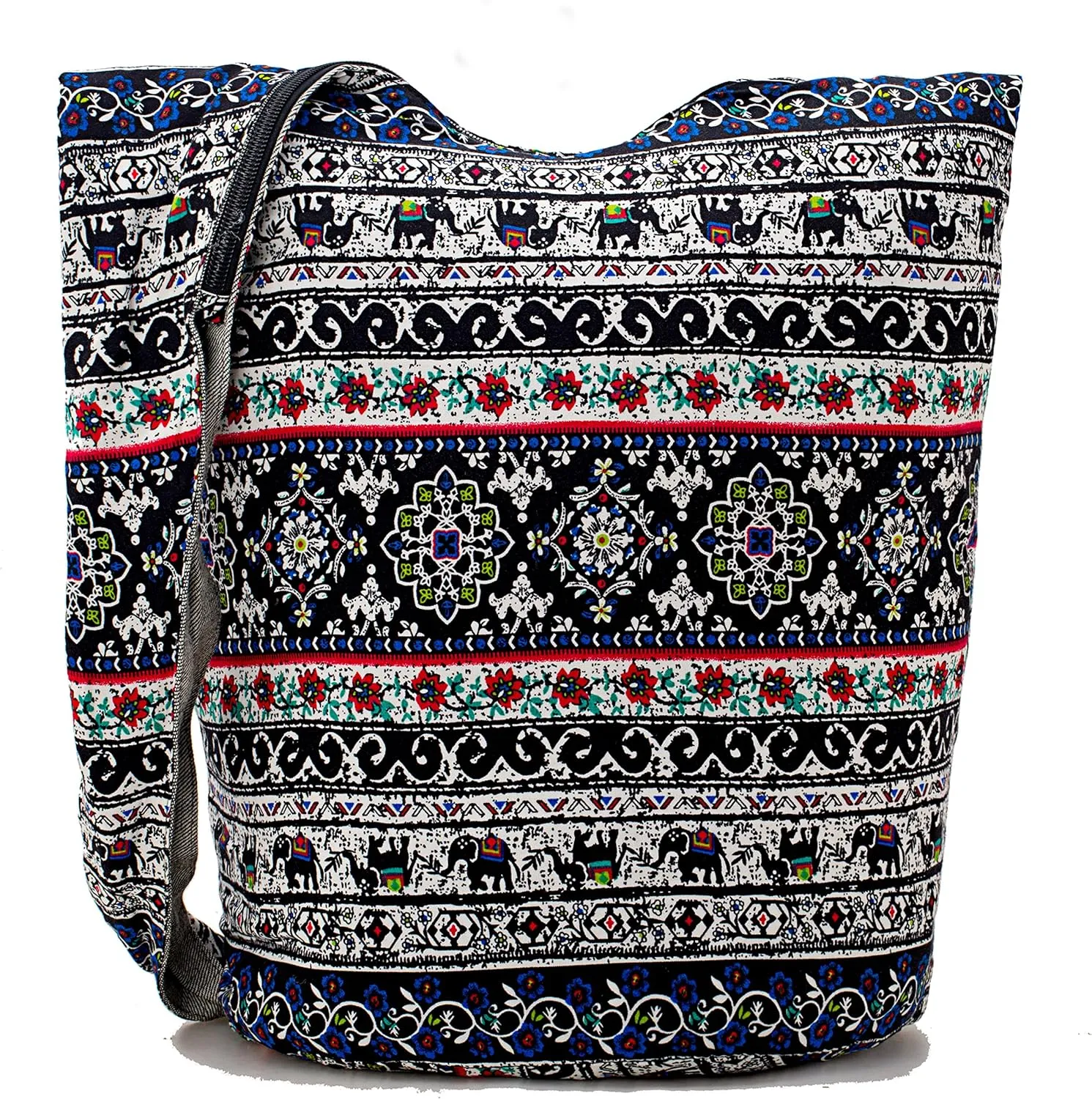 Hippie Crossbody Bag Thai Top Zip Hobo Sling Bag Handmade Hipster Messenger Bag
