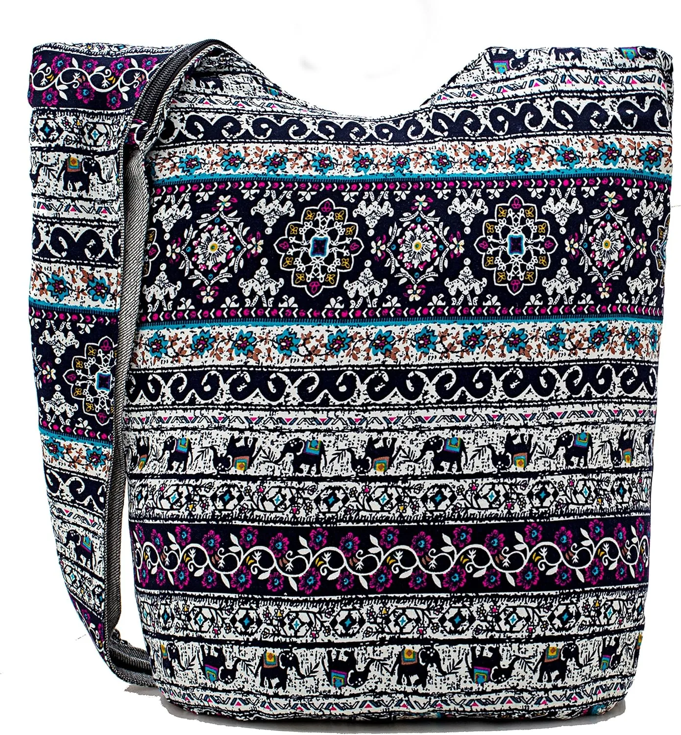 Hippie Crossbody Bag Thai Top Zip Hobo Sling Bag Handmade Hipster Messenger Bag