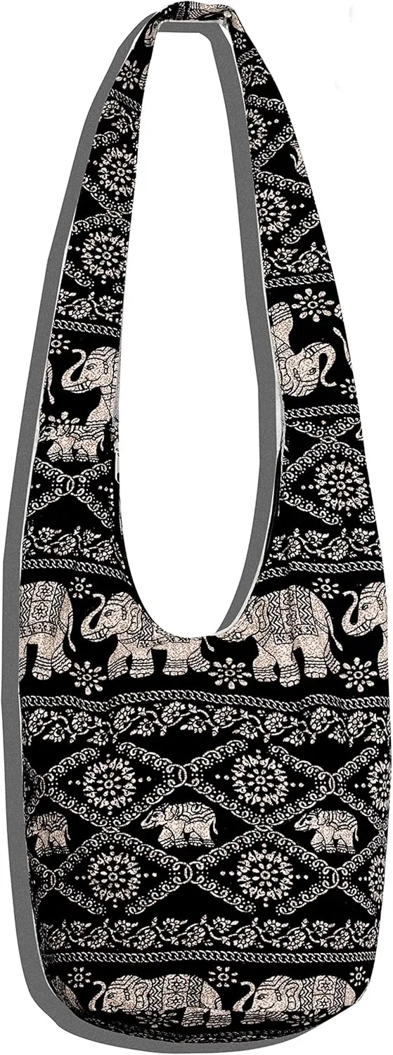 Hippie Crossbody Bag Thai Top Zip Hobo Sling Bag Handmade Hipster Messenger Bag