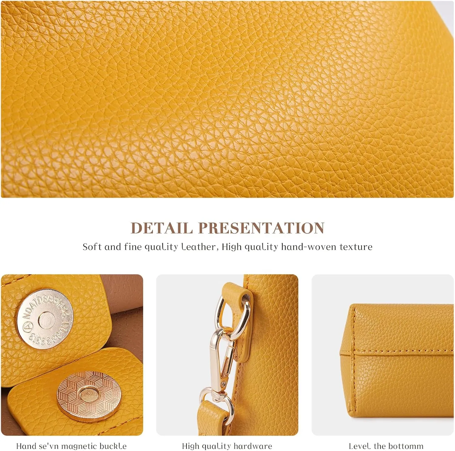 HKCLUF Hobo Bags Purses for Women 2PCS/Set,Soft Vegan Leather Slouchy Shoulder Handbags with Small Crossbody Bags for Women