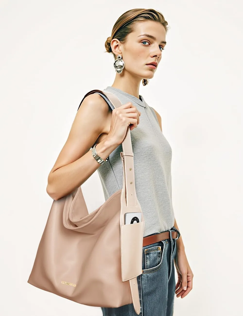 Hobo Bag for Women Shoulder Handbags with Phone Pocket Tote Purses