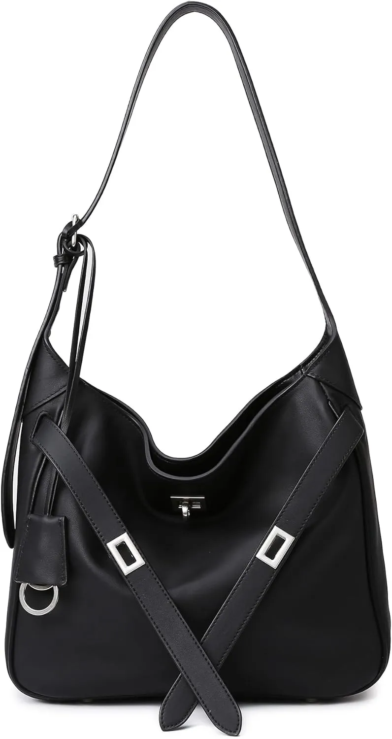 Hobo bag with Soft PU Leather,Shoulder & Crossbody Purse for Women,Slouchy Luxury Style