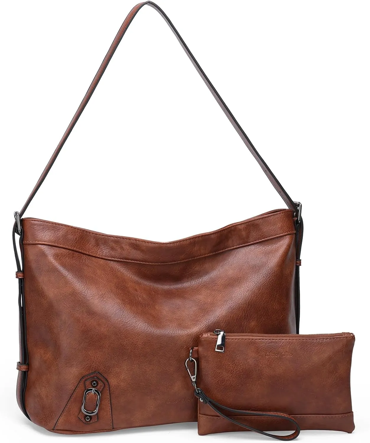 Hobo Bags for Women, Fashion Vegan Leather Hobo Purse and Handbags Ladies Medium Crossbody Satchel Bags for Travel, Brown