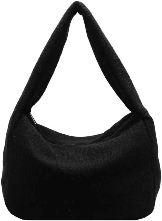 Hobo Bags for Women Fuzzy Bag Slouchy Bag Large Capacity Tote Bag Casual Trendy Bag Soft Shoulder Bag Commuter Tote