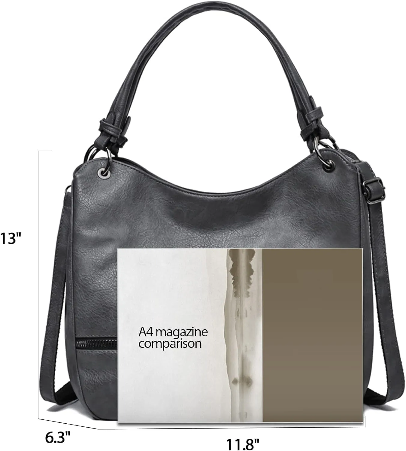 Hobo Bags for Women Large Top Handle Purse PU Leather Shoulder Bags-with Adjustable Strap