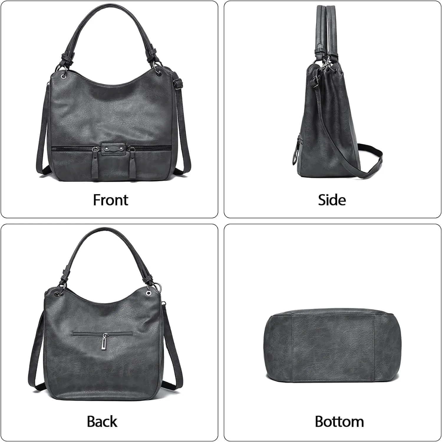 Hobo Bags for Women Large Top Handle Purse PU Leather Shoulder Bags-with Adjustable Strap