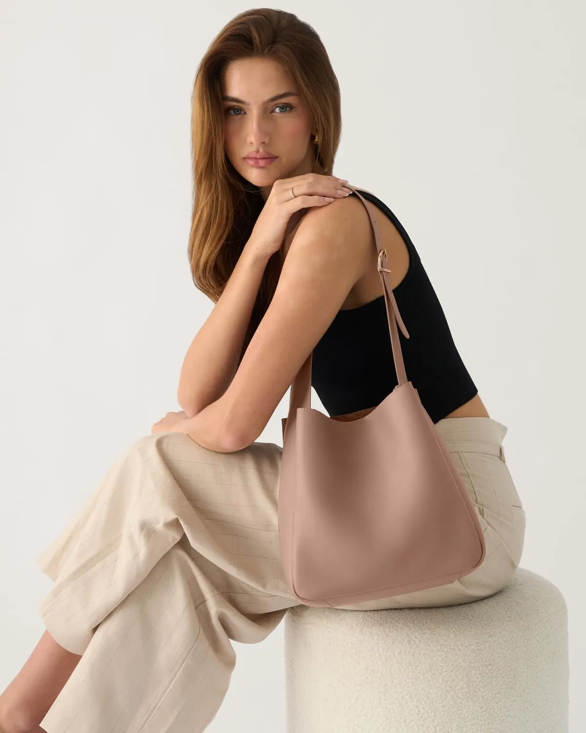 Hobo bags for Women - Slouchy Bags for Women - Soft Bucket Bags - Medium Shoulder Tote Purse Hanbag - Vegan PU Leather