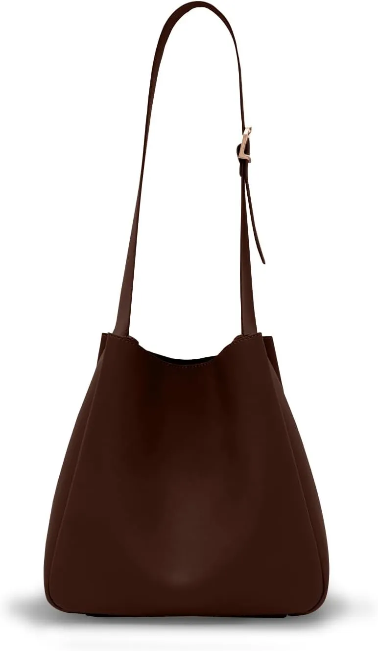 Hobo bags for Women - Slouchy Bags for Women - Soft Bucket Bags - Medium Shoulder Tote Purse Hanbag - Vegan PU Leather