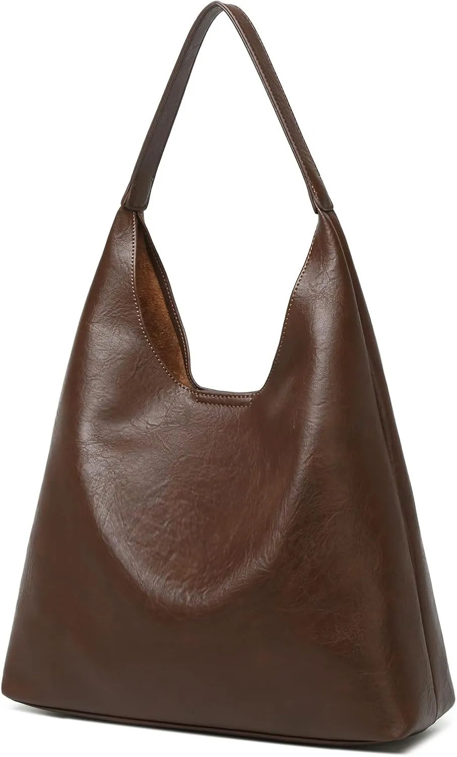Hobo Bags for Women, Slouchy Handbag Vegan Leather Shoulder Purse 2pcs Work Tote