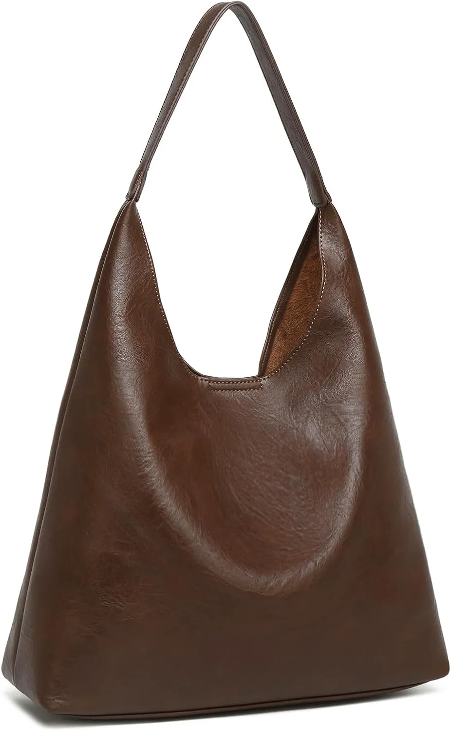 Hobo Bags for Women, Slouchy Handbag Vegan Leather Shoulder Purse 2pcs Work Tote