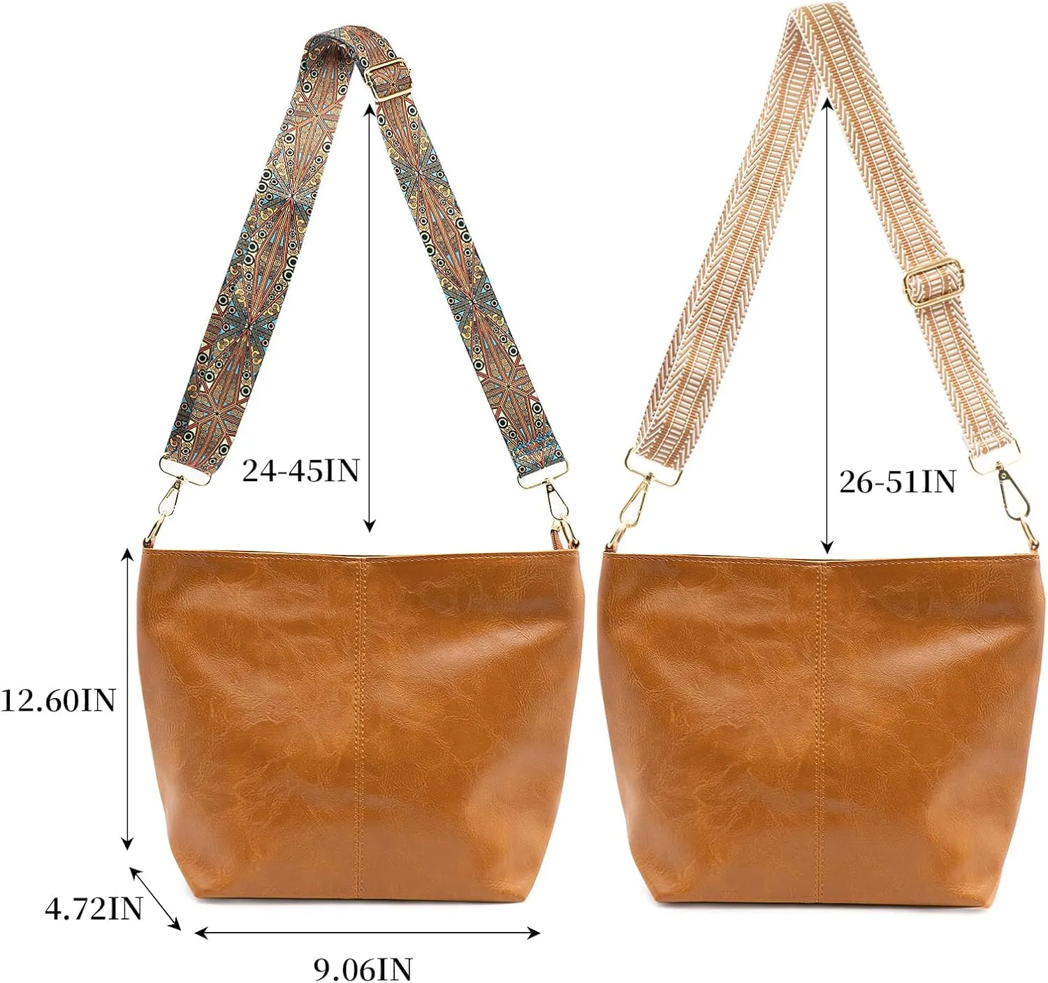 Hobo Bags for Women Slouchy Tote Bag Crossbody Purses 2PCS Vegan Leather Shoulder Handbags Bags with Coin Purse Set