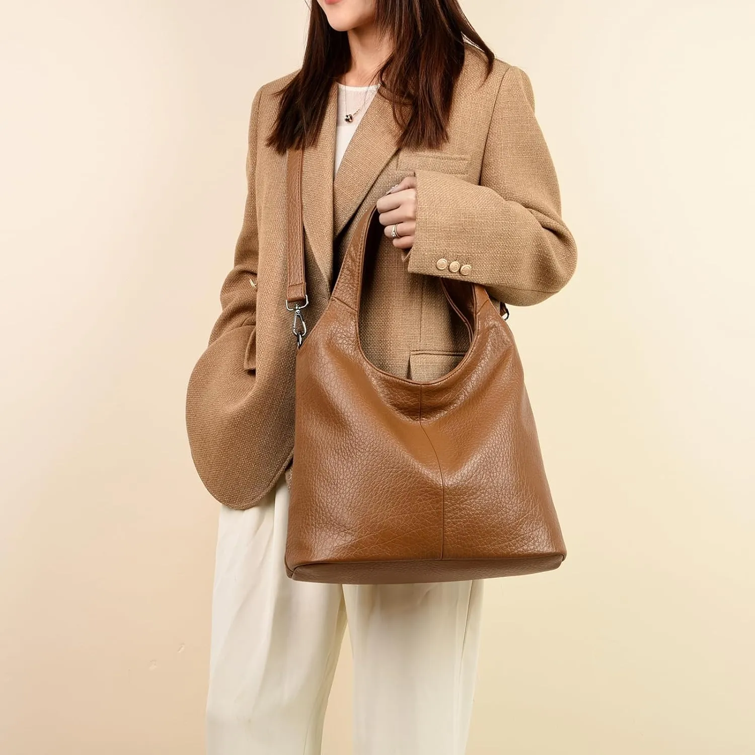 Hobo Bags for Women Soft PU Leather Designer Shoulder Purses Ladies Top Handle Handbag