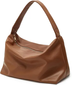 Hobo Bags for Women ultra soft Slouchy Bag PU Leather Shoulder Handbag with Zipper