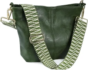 Hobo Bags Vegan Leather Crossbody Bag Guitar Strap Shoulder Purses with Zipper Handbags for Women