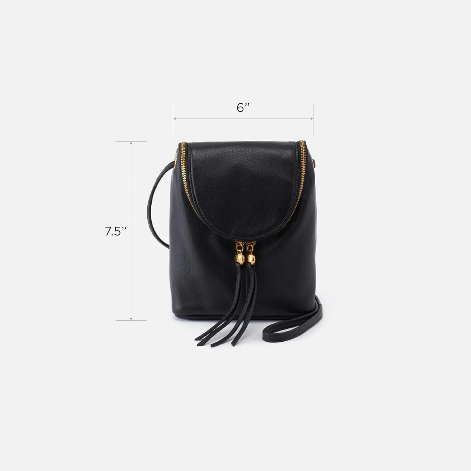 HOBO Fern Leather Travel Backpack with Adjustable Shoulder Straps, Plenty of Pockets, Zip Closure, and Room For 13" Laptop, Black