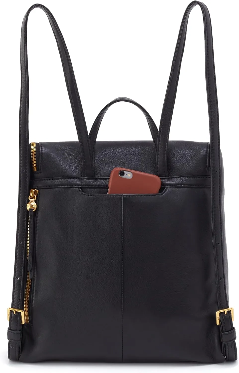 HOBO Fern Leather Travel Backpack with Adjustable Shoulder Straps, Plenty of Pockets, Zip Closure, and Room For 13" Laptop, Black