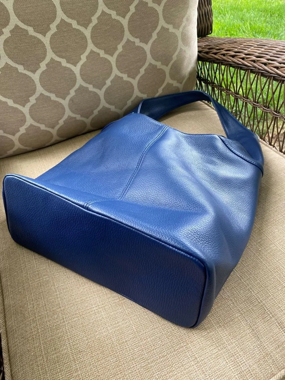 Hobo Pebbled Italian Leather Shoulder Bag – Casual Travel Tote Bag Purse