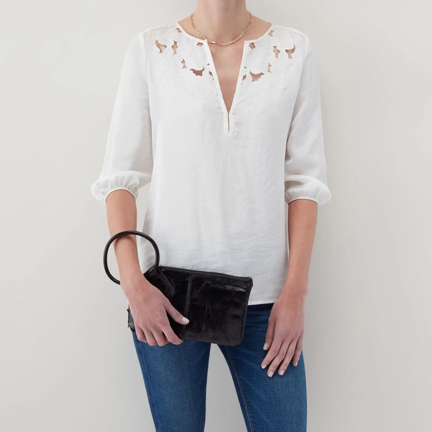 HOBO Sable Leather Wristlet Clutch for Women