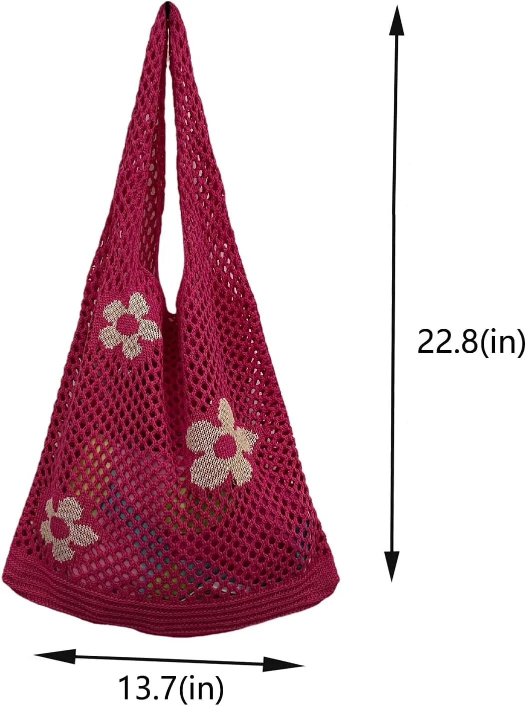 Hobo Tote Bag for Women - Contrast Color, Large Capacity, Knitted, Trendy