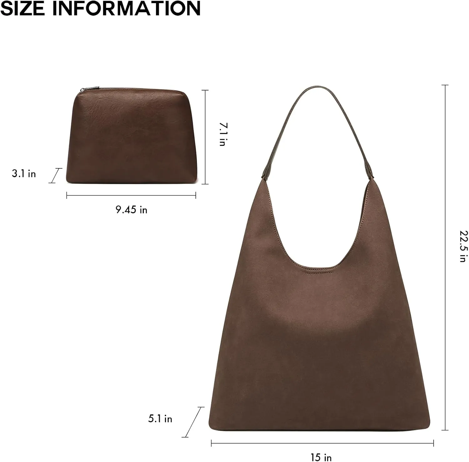 Hobo Tote Bag for Women Slouchy Bags with Small Purse, Designer Handbags for Women Large Capacity Shoulder Bag