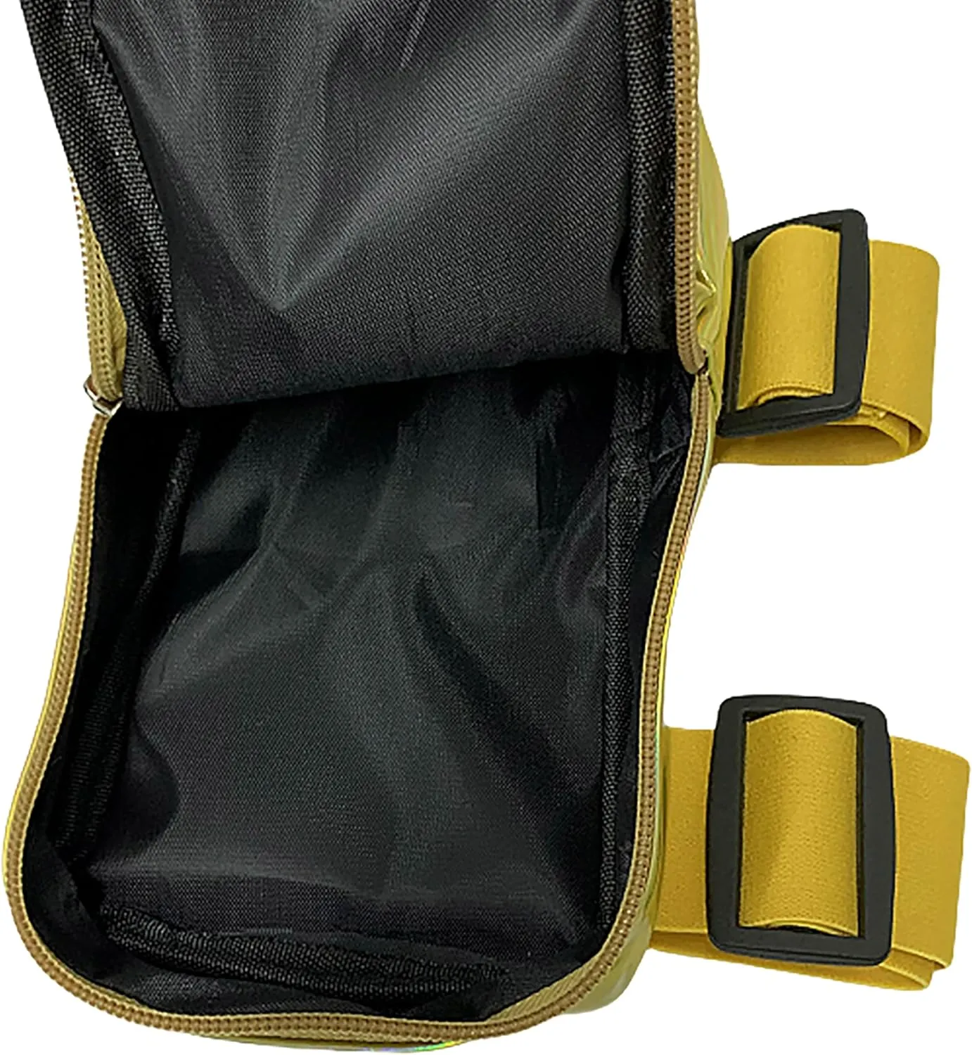 Holographic Thigh Bag | Carnival Leg Harness for Women | Outdoor Waist Pouch | J'ouvert Travel Leg Pack with Adjustable Colored Straps | Gold