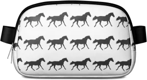 Horse Mini Belt Bag for Men Women Pony Floral Waist Packs Crossbody Bags Adjustable Strap for Hiking Cycling Sports