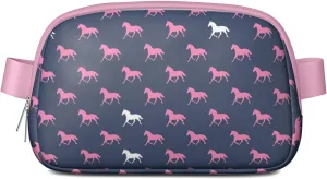 Horse Mini Belt Bag for Men Women Pony Floral Waist Packs Crossbody Bags Adjustable Strap for Hiking Cycling Sports