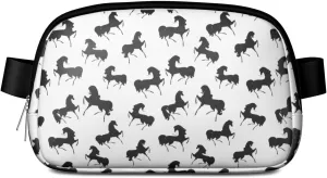 Horse Mini Belt Bag for Men Women Pony Floral Waist Packs Crossbody Bags Adjustable Strap for Hiking Cycling Sports